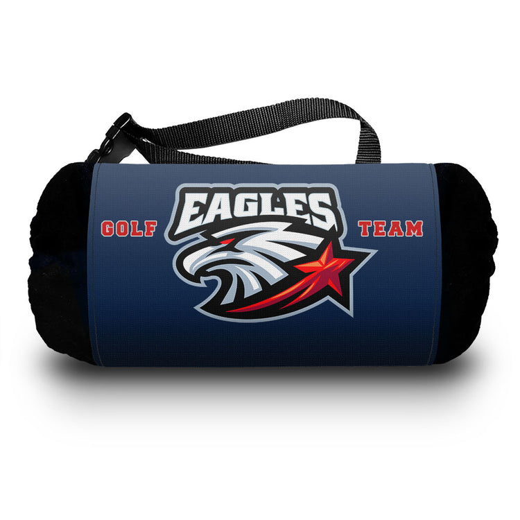 Custom Football Hand Warmer with player online name and School logo on Handwarmer